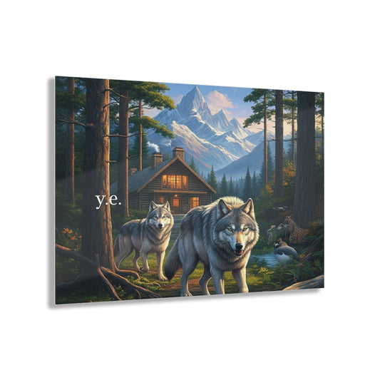Wolves at the cabin Acrylic Prints