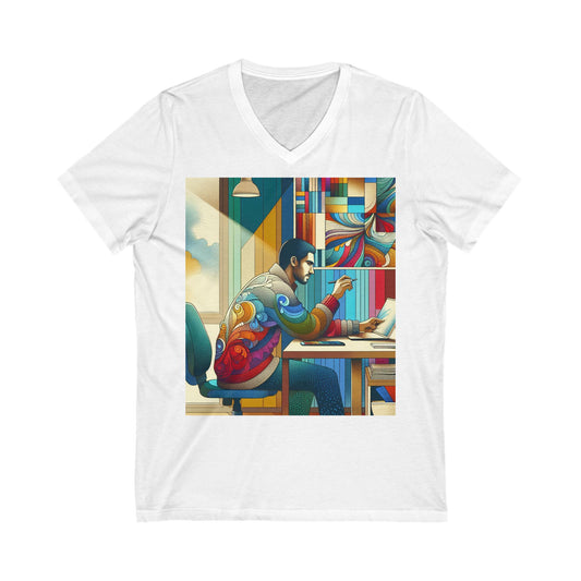 Work Unisex Jersey Short Sleeve V-Neck Tee